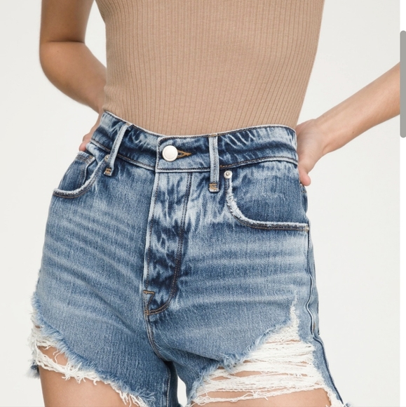 Good American Bombshell Denim Shorts Size 4/27 - Picture 2 of 9